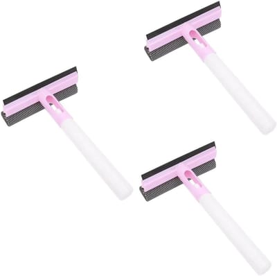 Raamwisser Set - Schoonmaak Gereedschap - Streeploos Reinigen - Dubbelzijdig Schuim - 33 cm Lengte - Roze