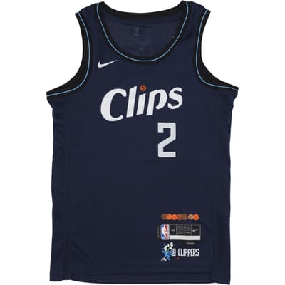 Basketbaltanktop voor heren Nba City Edition 2023/24 Swingman Jersey No 2 Kawhi Leonard Losclip College Navy