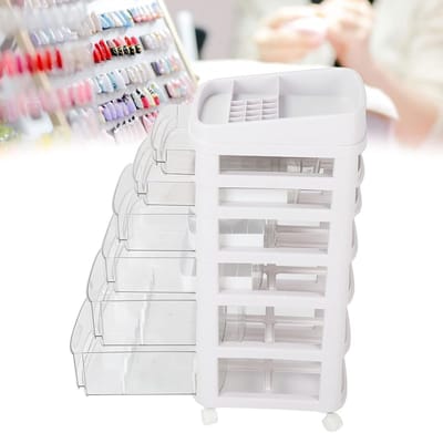 Nail Art Opbergdoos - Cosmetica Organizer - Sieraden Opbergen - Meerlaags Met Laden - 69x33.5x28cm - Transparant