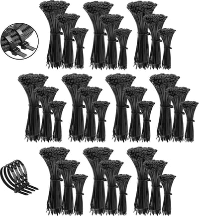 Polyamide kabelbinders, Tie Rips, zwarte kabelbinders set 3,6 mm / 3000 stuks