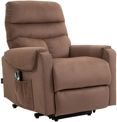 Sta op stoel - Relaxfauteuil - Zetel - Stof - 1 persoons - Met armleuning - Zeer comfortabel - Elektrisch - Bruin