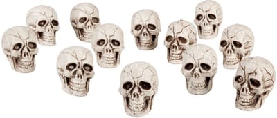Boland Halloween Doodskoppen - 24x stuks - mini - 4 x 3 cm - schedels - halloween versiering