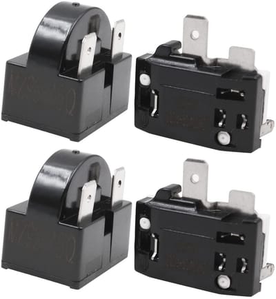 2 Stuks Compressor Start Relais 3Pin 15Ohm + 2 Stuks Overbelasting Protector voor Koelkast Reparatie