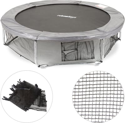 framenet voor tuintrampoline - 3 opbergtasjes - toebehoren voor ronde trampoline Ø 183 cm - zwart