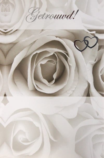 Luxe Getrouwd Huwelijk Wenskaart - Dubbele Kaart Wens Kaart - Trouw - Marriage - Ehe - Mariage - 213377 - 16.2x11.5cm - Met Envelop - Art of Cards - Gratis Verzonden - Hoge Afnamekortingen