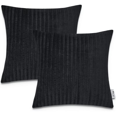 Kussensloop Chino zwart 45x45 cm, 2 stuks