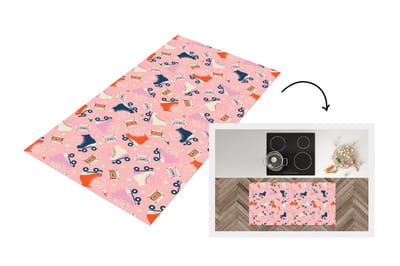 Keukenloper - Loper keuken - Retro - Skeelers - Patronen - Cassette - 120x60 cm - Keukenloper vinyl