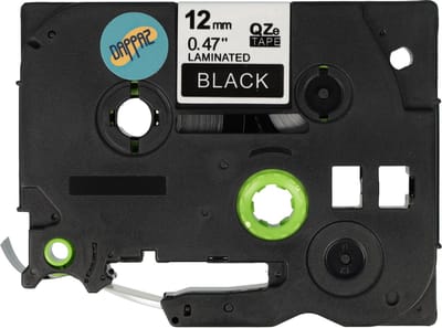 Dappaz - Brother Tze-335 Compatible Label Tape - Wit op Zwart - 12mm x 8m - Geschikt voor Brother P-touch - TZ335 - 1 stuks