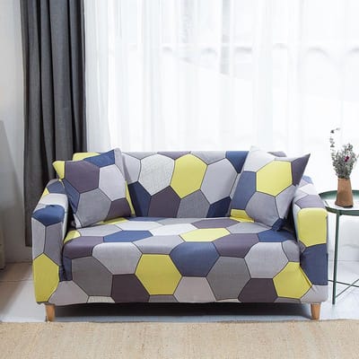 1 stuks elastische bedrukte bankhoes, allesomvattend, antislip, seizoensbestendig, kat-/stofwerend, wasbaar/duurzaam, voor huisbankdecoratie&bescherming 1-Seater gray