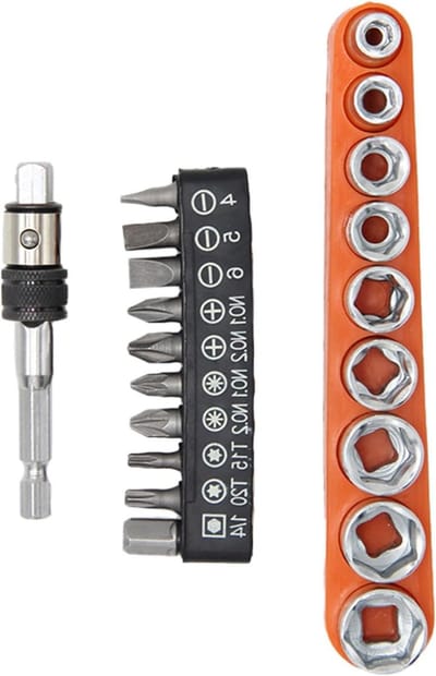 Schroevendraaier Bitset - Socket Set - Efficiënt Repareren - Multifunctioneel Ontwerp - 20 Delig - Zilverkleurig