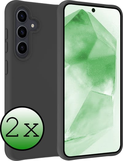 Hoesje 2 Stuks - Geschikt voor Samsung Galaxy A55 - Sterk & Shockproof - Case Siliconen - Back Cover - Telefoon Hoes - Zwart