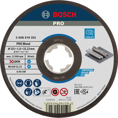 Bosch 2608619252 X-Lock Slijpschijf Expert for Metal - Recht - 1,6 x 115mm