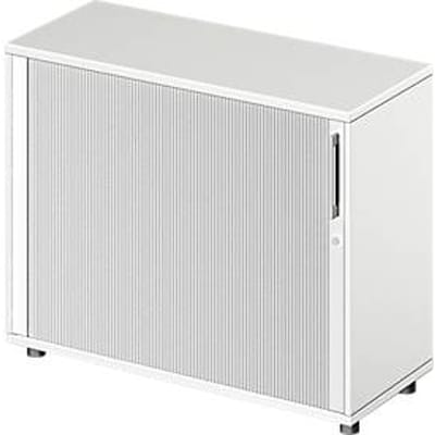 Schäfer Shop Genius Roldeurkast met dwarse roldeur TETRIS WOOD, 2 ordnerhoogten, B 1000 mm, hoogte incl. glijders, wit