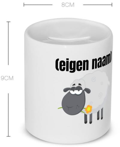 Akyol - schaap met eigen naam Spaarpot - Schaap - boeren/schapen liefhebbers - iemand die houdt van schapen - verjaardag - cadeau - kado - geschenk - 350 ML inhoud