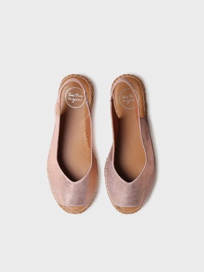 Dames espadrille met open neus van glanzend leer | ERICA-AS