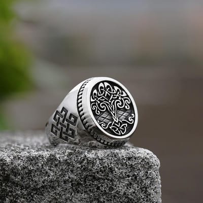 Vintage Viking Levensboom Ring Voor Mannen Noordse Mythologie Roestvrij Staal Yggdrasils Ring Mode Amulet Viking Sieraden Cadeau 10 gray