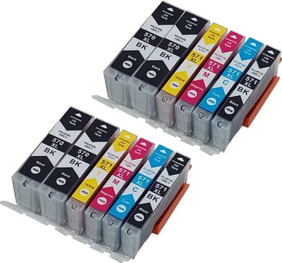 KATRIZ® huismerk inkt Canon PGI570XL / CLI571XL (12stuks) - Met chip | voor Canon Pixma MG 5700 series/6800series/7700 series/TS5050 series/TS6050 series/TS8050 series/TS9050series