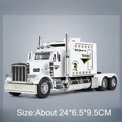 1:24 Peterbilt 389 Vrachtwagen Speelgoed Lopende Tractor Auto Model Legering Die-Cast Geluid Licht Voertuig Modellen Interieur Decoratie Cadeau