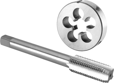 Tap en Matrijs Set - Draadbewerking Gereedschap - Metaal Bewerken - Rechterhand Schroefdraad - 9/16-28 UN - Zilver