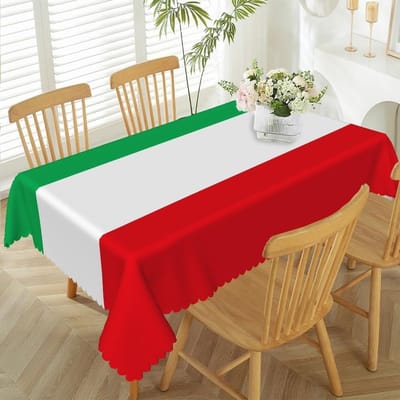 Italiaanse Vlag Rood Wit Groen Rechthoekige Tafelkleed voor Tafeldecoratie Herbruikbaar Keuken Eettafelkleed Voetbalfeest Decoraties 90x140cm