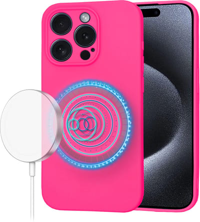 Hoesje geschikt voor Apple iPhone 15 Pro - Techsuit Soft Flex Silicone Back Cover - Geschikt voor MagSafe - Hot Pink