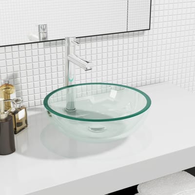 vidaXL - Wasbak - 35x12 - cm - gehard - glas - transparant