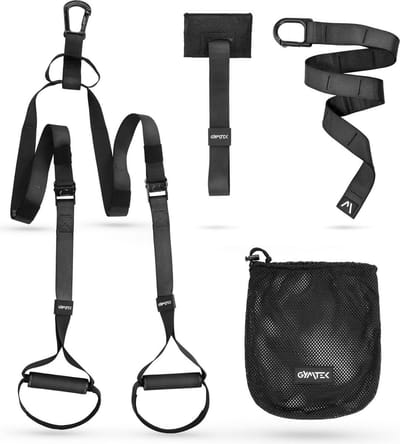 Gymtek® Suspension Trainer Set - Weerstandsbandenset, Fitnessbanden, Weerstandsbanden, Resistance Band - voor Fitness, Krachttraining, Fysiotherapie, Calisthenics, Crossfit