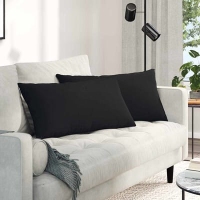 vidaXL - Zitkussens - 2 - st - Stof - Zwart - 80 - x - 40 - cm