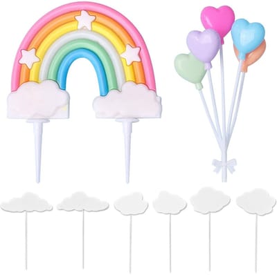 Dailygoods- Taartdecoratie Regenboog - Ballon Decoratie - Wolkencake