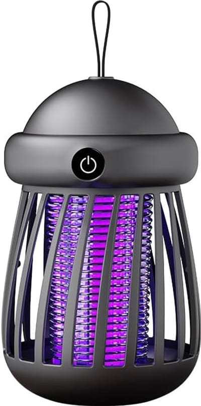 Elektrische insectenverdelger, draagbare insecten- en vliegenverdelger met 2 lichtstanden en USB Type-C-oplaadpoort, 360° muggenlamp voor kamperen, buitenactiviteiten, reizen, woonkamer, slaapkamer, keuken en achtertuin.