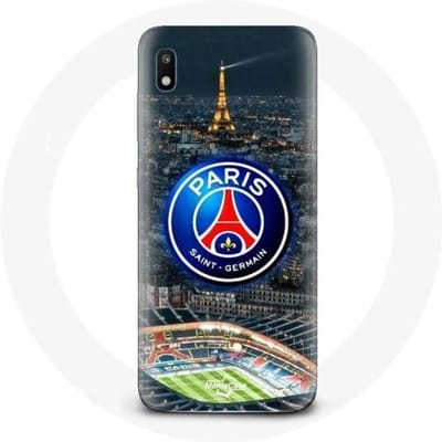 Coque - maniacase - Samsung Galaxy A10 - Noir - Souple - PSG Logo Tour Eiffel noir