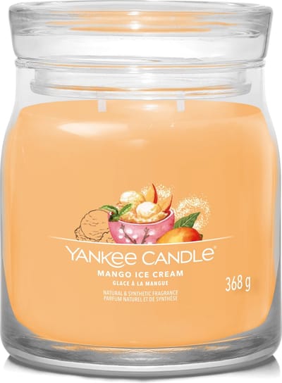 Yankee Candle - Mango Ice Cream Medium Geurkaars - 50 branduren - 2 lonten