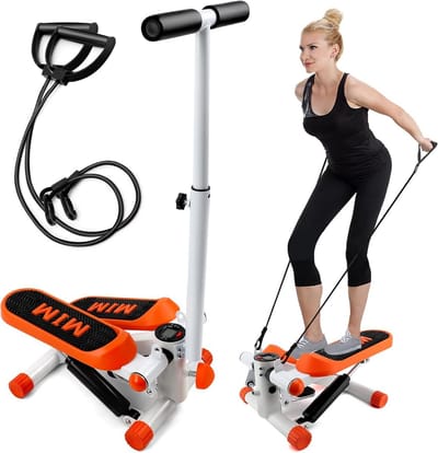 Fitness Stepper - Mini Hometrainer - Thuis Trainen - Stille Hydraulische Werking - 38x20x20 cm - Oranje