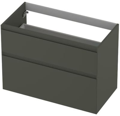 INK - Onderkast 2 Laden Greeploos Gelakt 45gr A-symmetrisch - 900x450x650 Mm - Mat Beton Groen