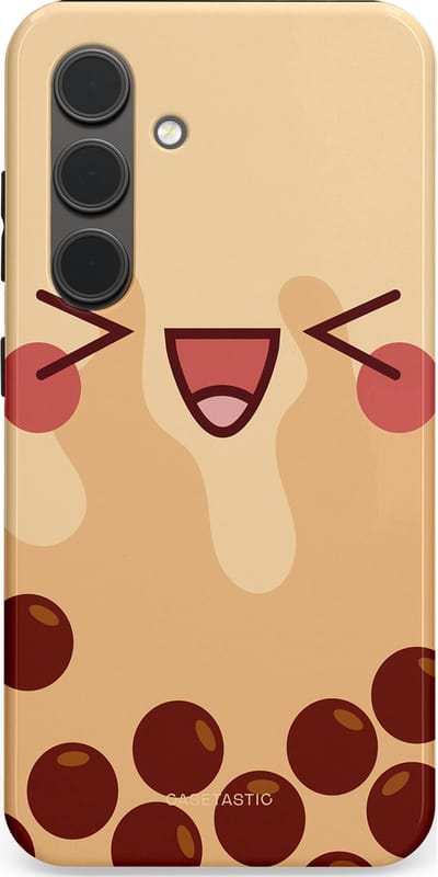Casetastic Hoesje Geschikt voor Samsung S24 - Stijlvolle Beschermende Duo-layer Case - Smeltende caramel bolletjes