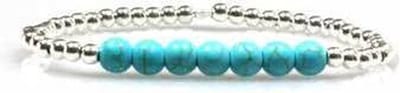 Heaven Eleven - dames - armband - 925 - zilver - turquoise - turkoois - 3,5mm - 17cm