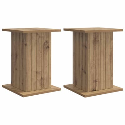 vidaXL - Plantenstand - 2 - st - Artisanaal - eiken - 30,5 - x - 30 - x - 43 - cm