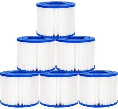 TOVBMUP 6 stuks spafilter - Type VI spafilter - zwembadfilter - spabadfilterpatroon - Geschikt voor Coleman SaluSpa 90352E, 58323E, 58323, 58324, 90427E, 90363E, 60311E, Lay-Z-Spa