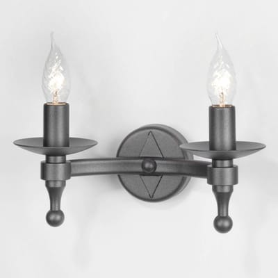 Elstead Lighting LED Wandlamp Warwick | 2X E14 Max 60W | Graphite Black
