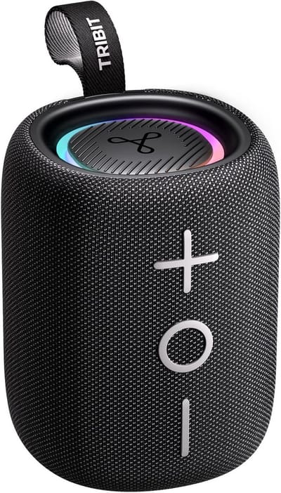 Draagbare Bluetooth-luidspreker met 12 W, 360° geluid, 12 uur speeltijd, IPX7, RGB-verlichting, en TWS-koppeling