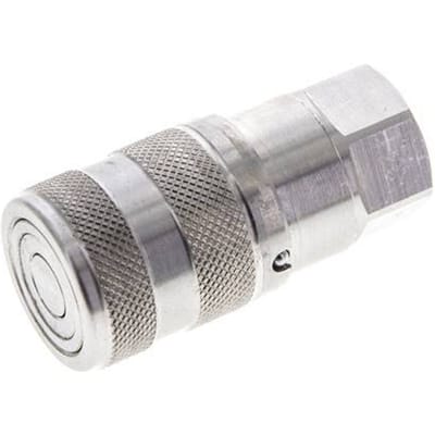 RVS DN 6 Vlakdichtende Koppeling Snelkoppeling G 1/4 inch Binnendraad ISO 16028 D 16.2mm