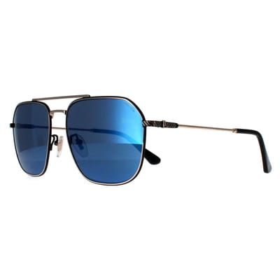Police Aviator Heren Glimmend Roze Goud Rookspiegel Blauw SPLF64 Octane 1