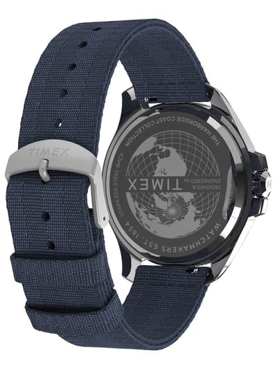 Timex Harborside Coast Kwarts Analoog Horloge Blauw Case: 100% Low Lead Brass | Armband: 100% Recycled Material 43 mm TW2W62700AJ