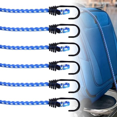 Dailygoods- Spanrubber 40 cm - 6 Stuks - Duurzaam - Robuuste Spanner - Universale Rubberband - Hoge Treksterkte - Sterke Haken - Elastische Band