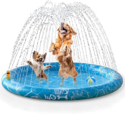 Hond Sproeiermat - Water Speelgoed - Buiten Koelen - Antislip PVC - 130 cm - Blauw