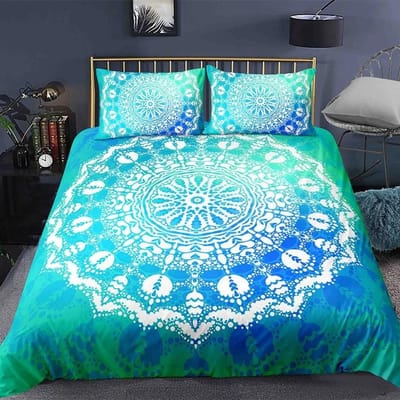 Boheemse 2/3-delige Boho Mandala Beddengoedset Twin Queen King Size Dekbed Dekbedovertrek en Kussensloop Zacht Beddengoed 70x133cm 2pcs