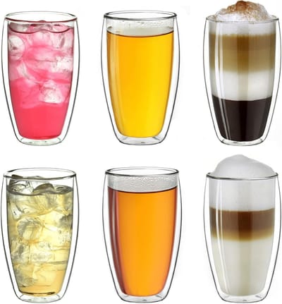 Dubbelwandig thermoglas 250 ml borosilicaatglas koffieglazen set - 6 stuks latte macchiato glazen