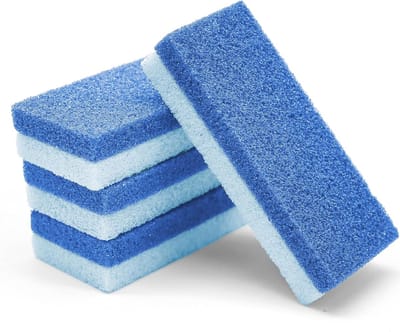 Voetverzorgingsset - 6-delige Set met Dubbelzijdige Voetvijl Puimsteen en Spons - Exfolieert Dode Huid en Eelt op Voetzolen en Hielen - Blauwe Kleur - 6 Stuks