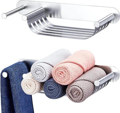 Wandhouder voor Toiletpapier, Metalen Toiletrolstandaard voor 4 Rollen, Ideaal voor Badkamer en WC