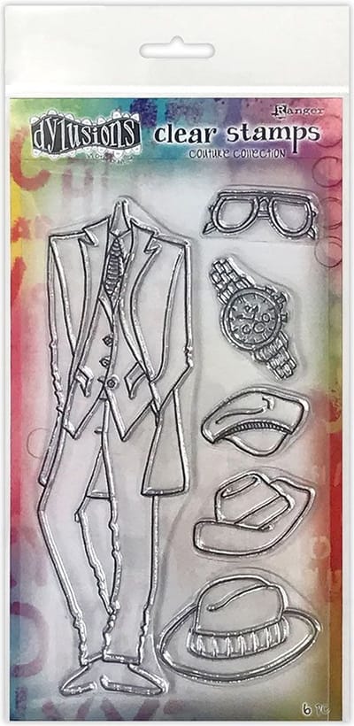 Dylusions couture Clear stamps - A day at the races